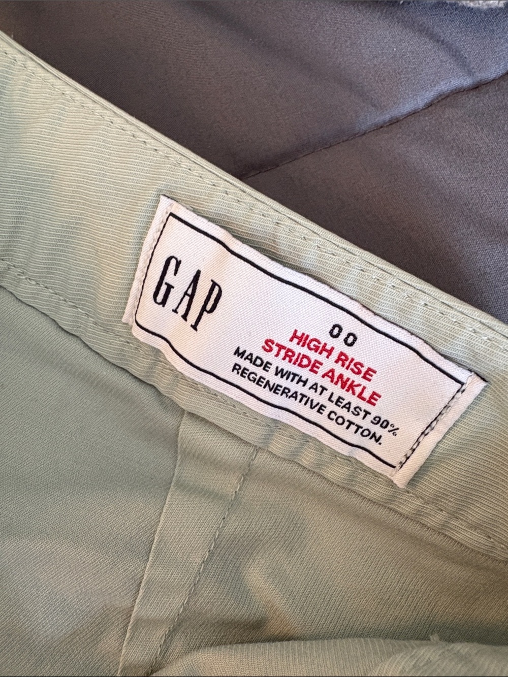 GAP Wide-Leg High Rise Stride Ankle Pants Light Mint 00 Jeans NEW Spring Preppy - Picture 7 of 8